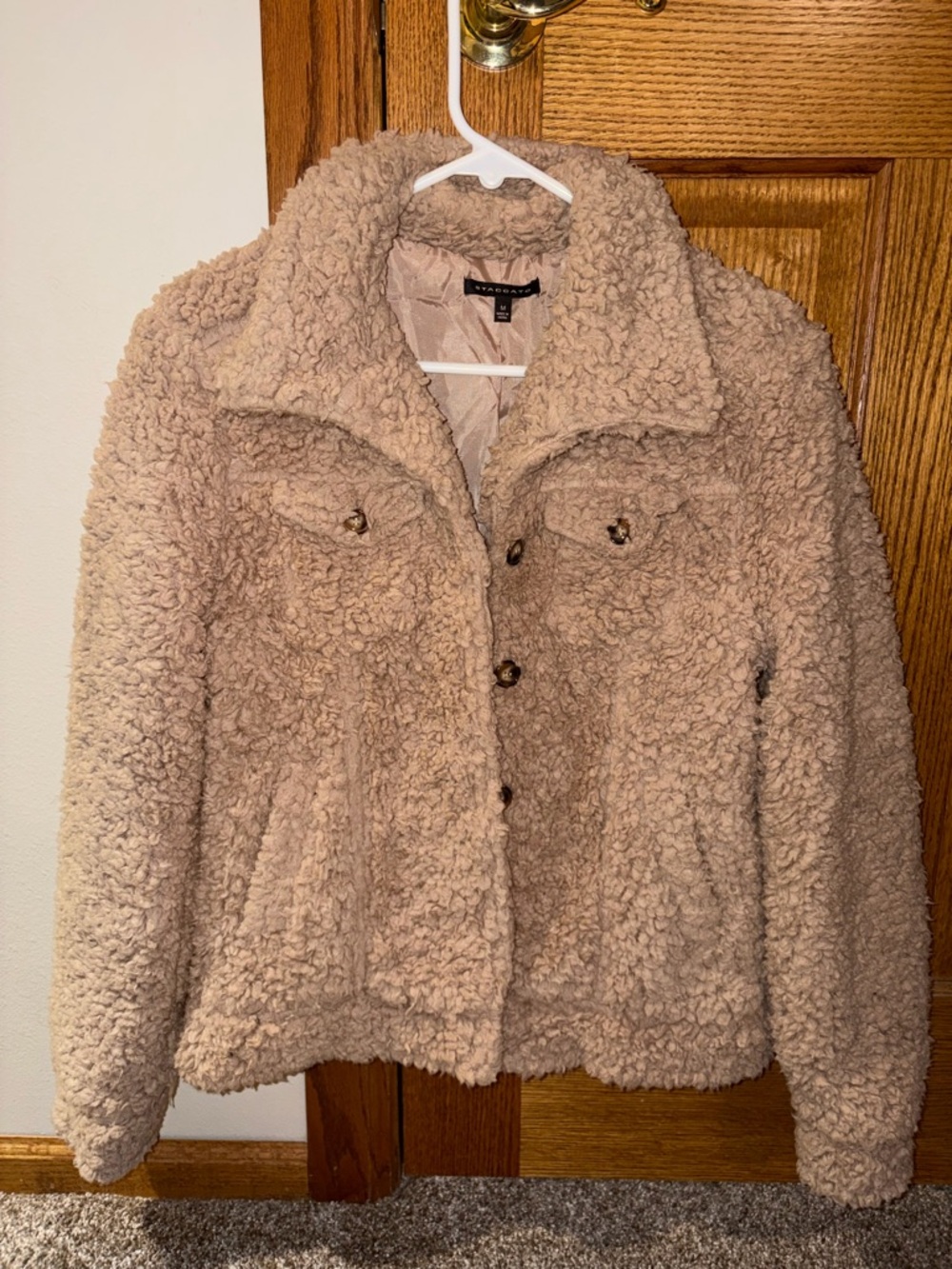 Staccato Beige Teddy Sherpa Jacket for Women